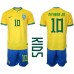 Maillot de foot Brésil Neymar Jr #10 Domicile vêtements enfant Monde 2022 Manches Courtes (+ pantalon court)